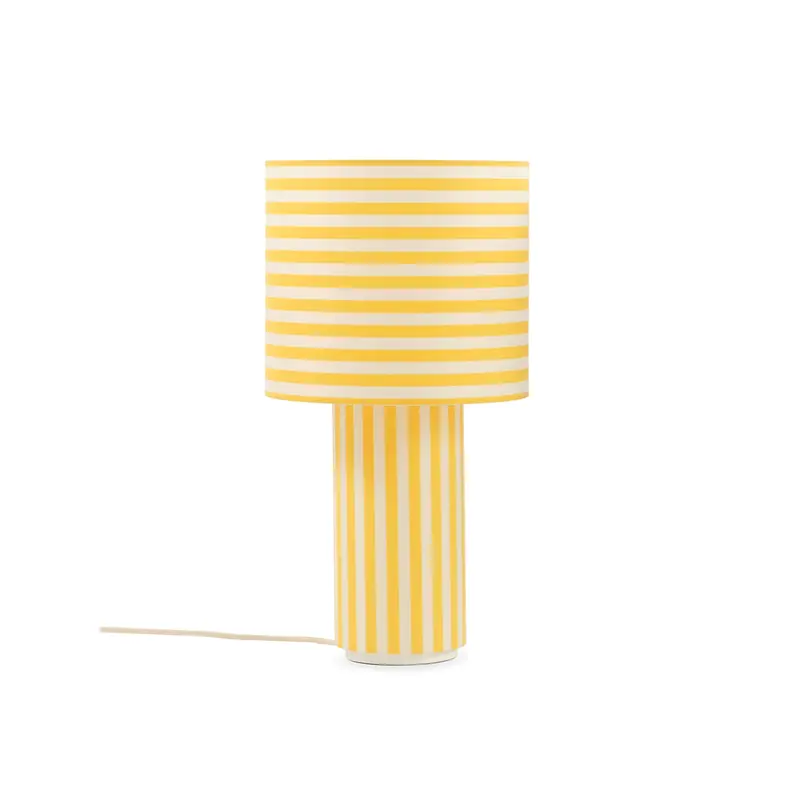 Raie Fabric Table Lamp Yellow/White
