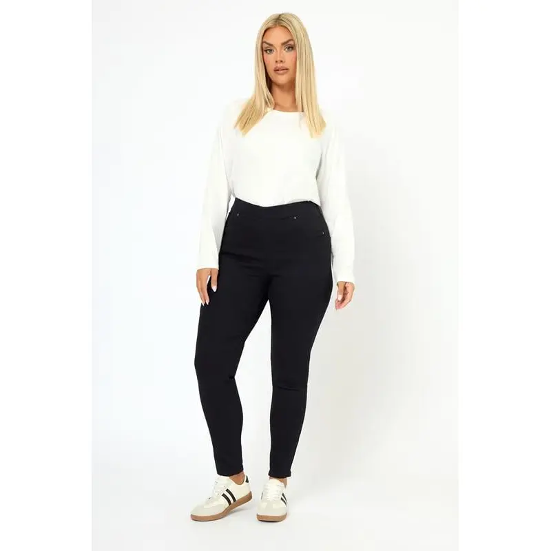 YOURS FOR GOOD Curve Black Pull On Stretch JENNY Jeggings
