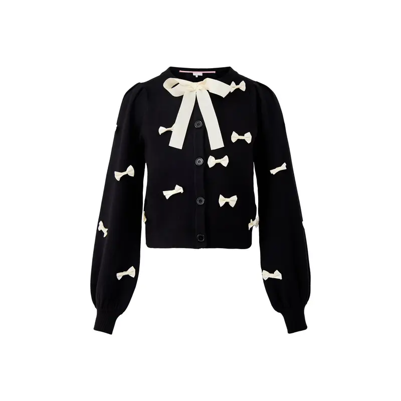 Bow Cardigan Black