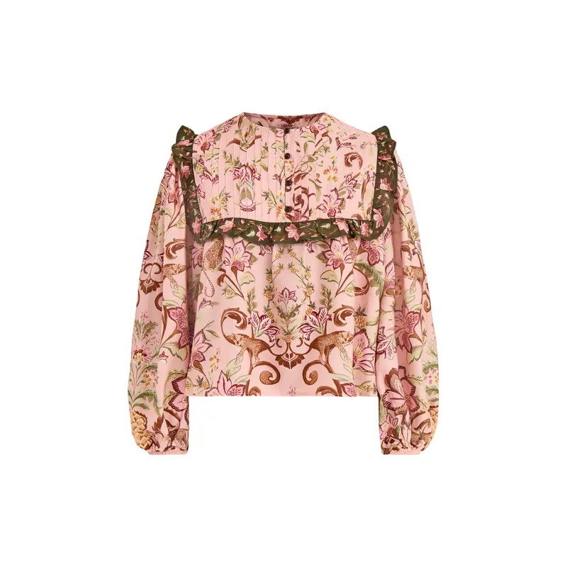 Cami Blouse Tropical Print