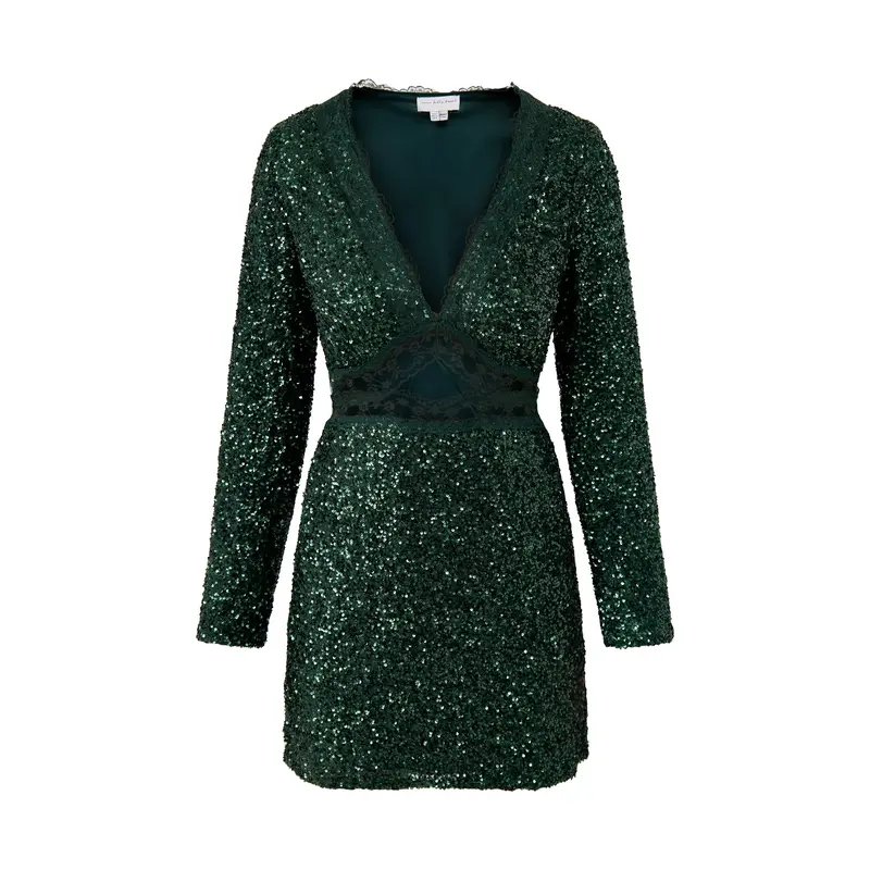 Sequin Mini Dress Green