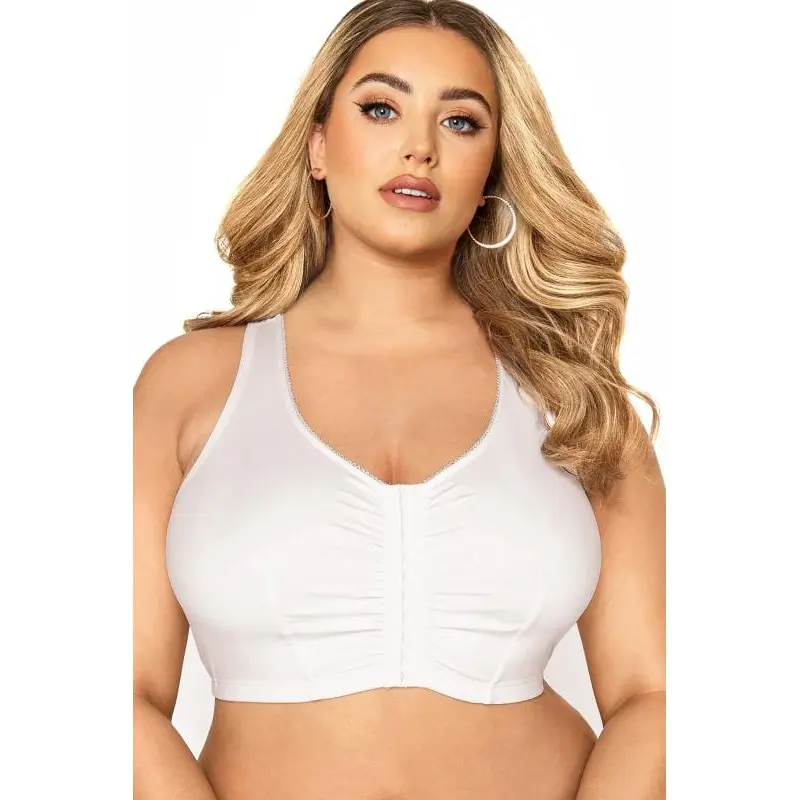YOURS White Non-Wired Front Fastening Bra