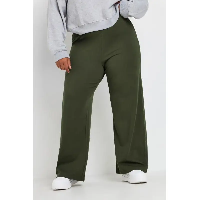 YOURS Curve Khaki Green Wide Leg Yoga Pants