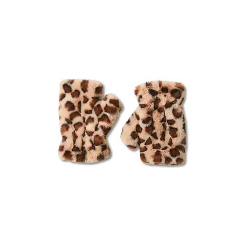 Britamu Faux Fur Fingerless Gloves Leo