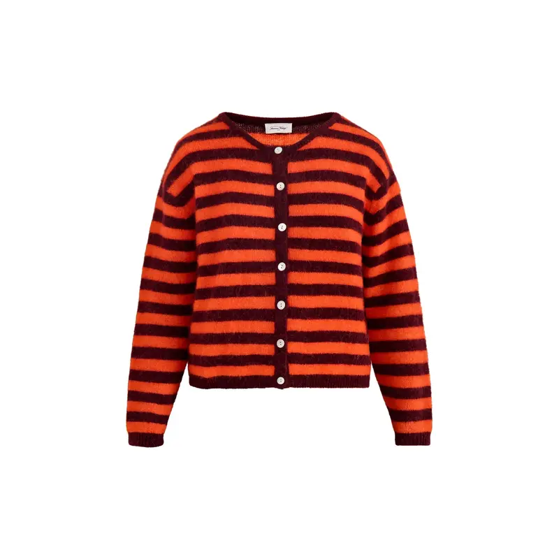 Vitow Wool Cardigan Red Stripe