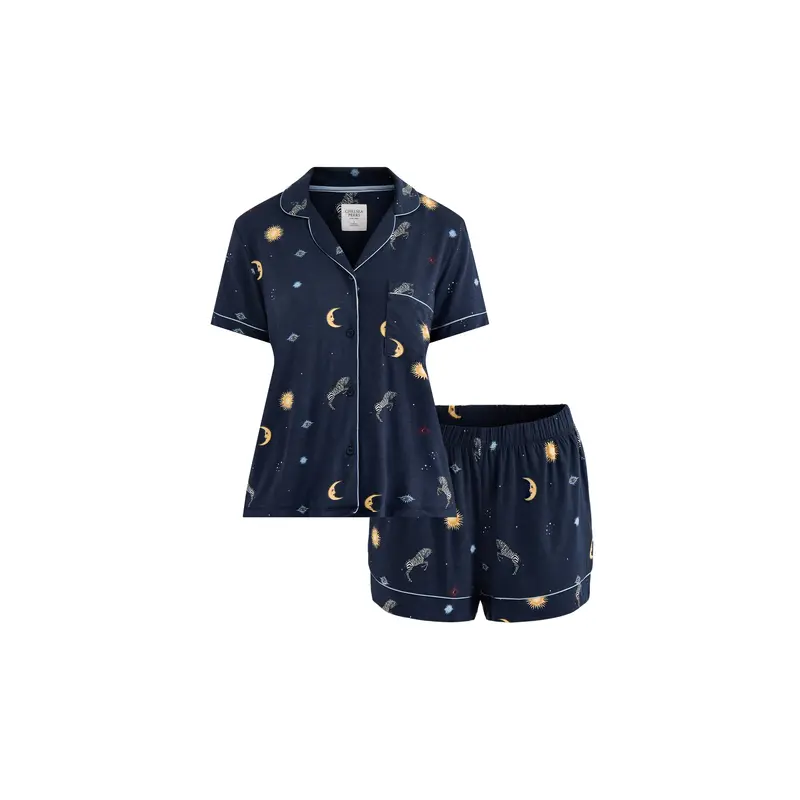 Celestial Zebra Pyjama Set Navy