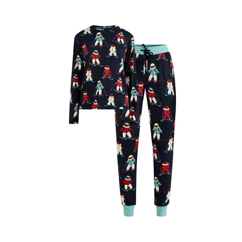 Skiing Dog Pyjama Set Navy
