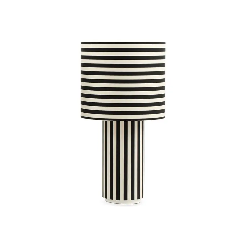 Raie Fabric Table Lamp Black White