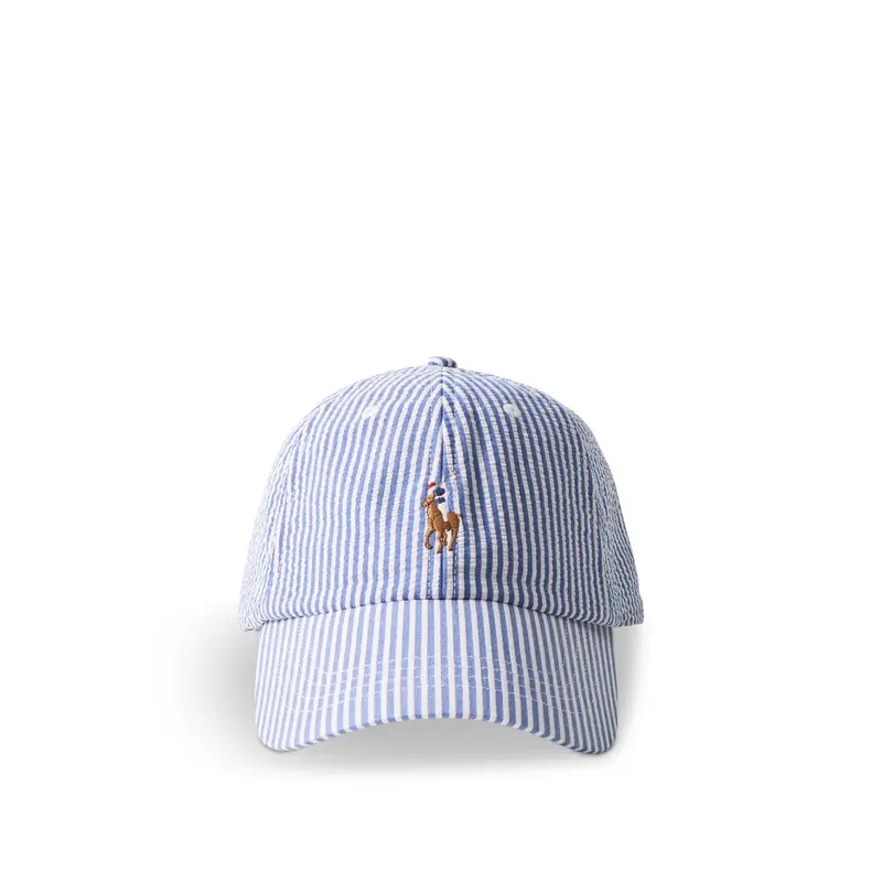 Ralph Lauren Stretch Seersucker Classic Sport Cap Cruise Royal