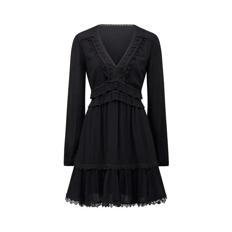 Elsa Trim Mini Dress Black