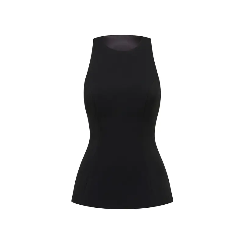 Dahlia Fit and Flare Top Black