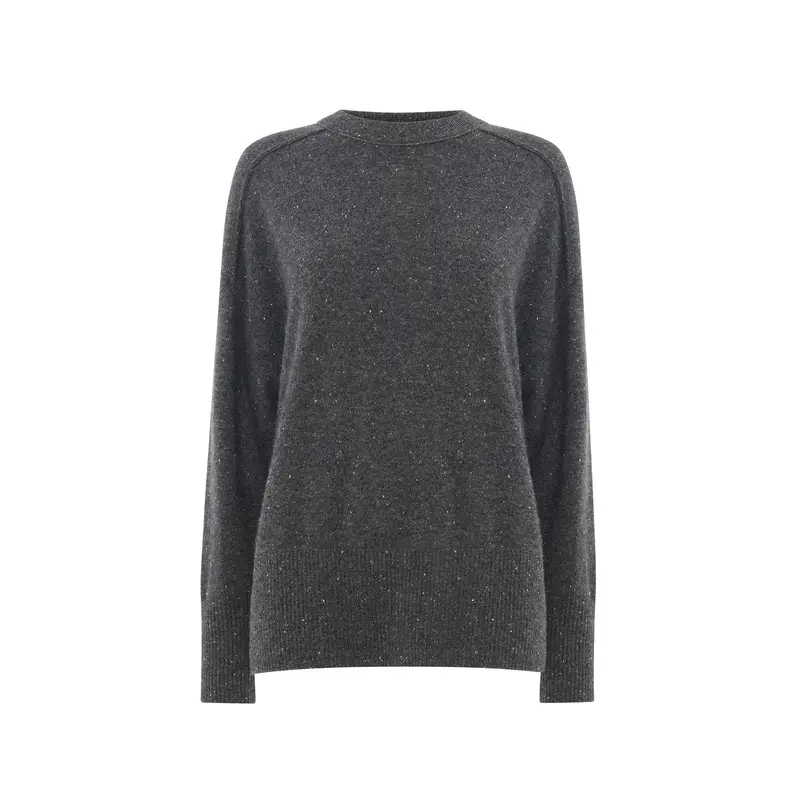 Fleck Seam Neck Knit Grey