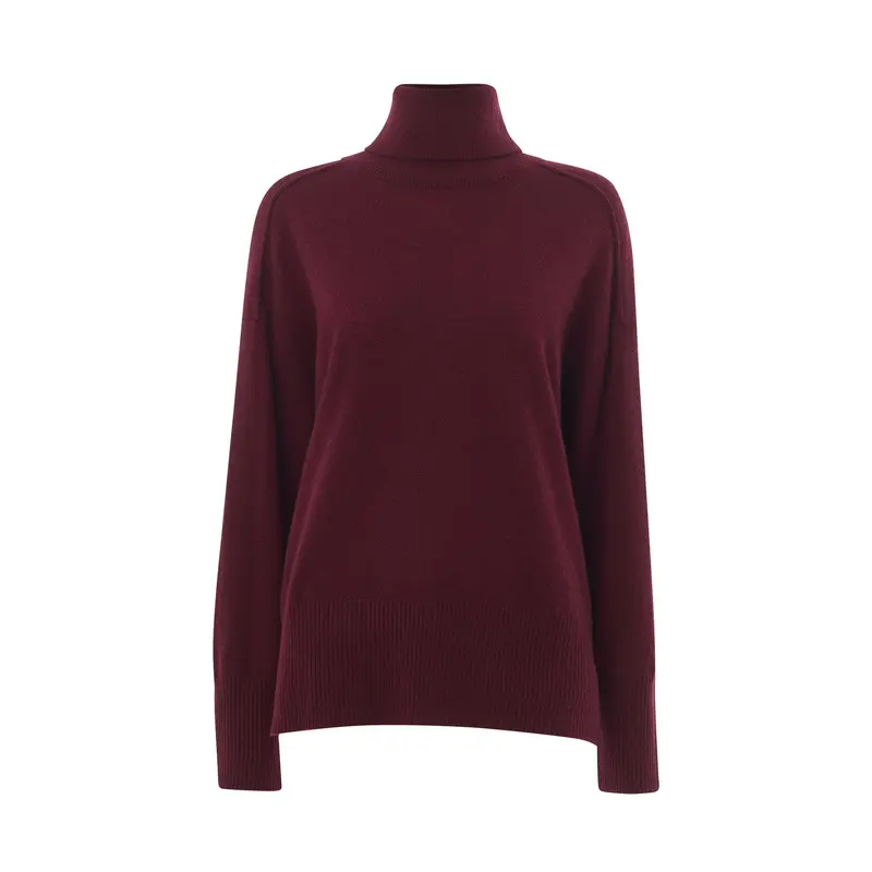 Seam Roll Neck Knit Red