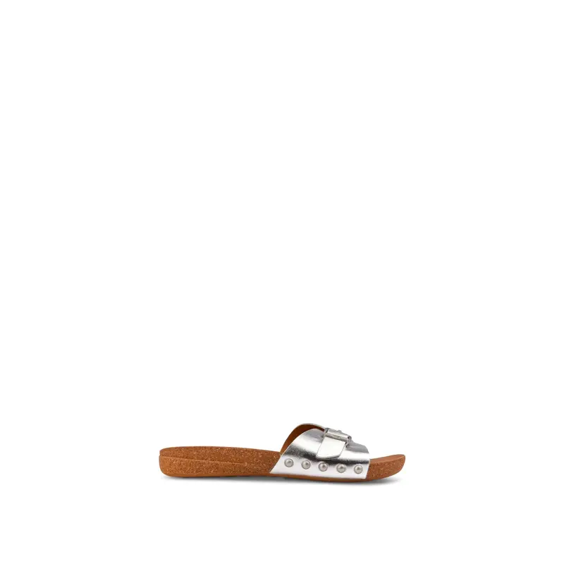 Adjustable Buckle Sandals Silver