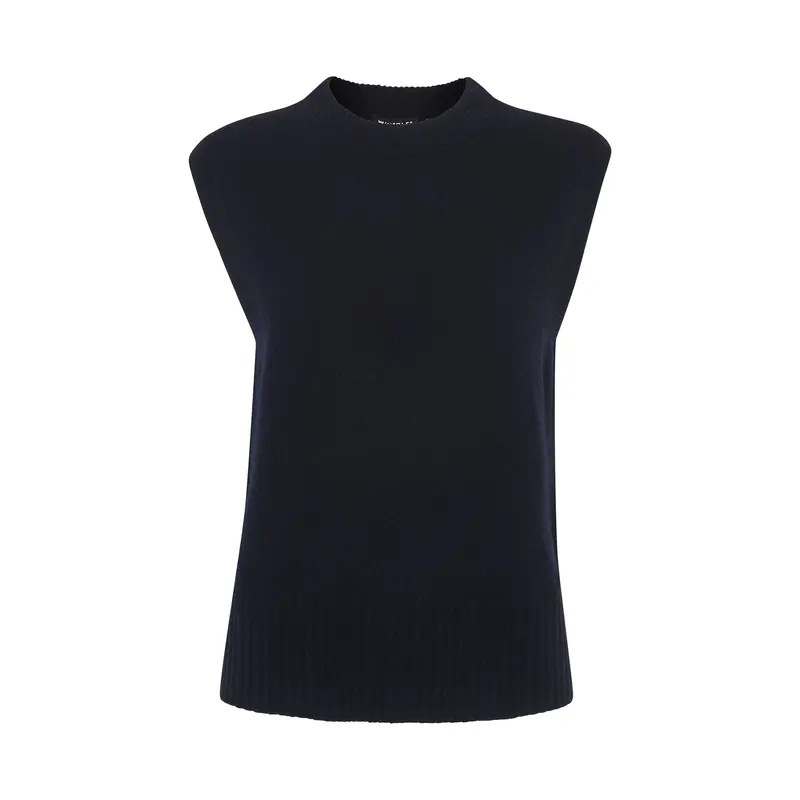 Wool Sleeveless Tank Blue