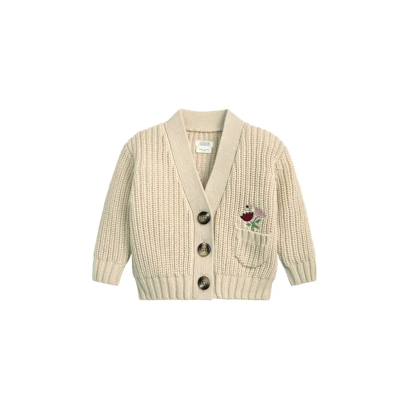 Mamas & Papas Embroidered Knit Cardigan Cream