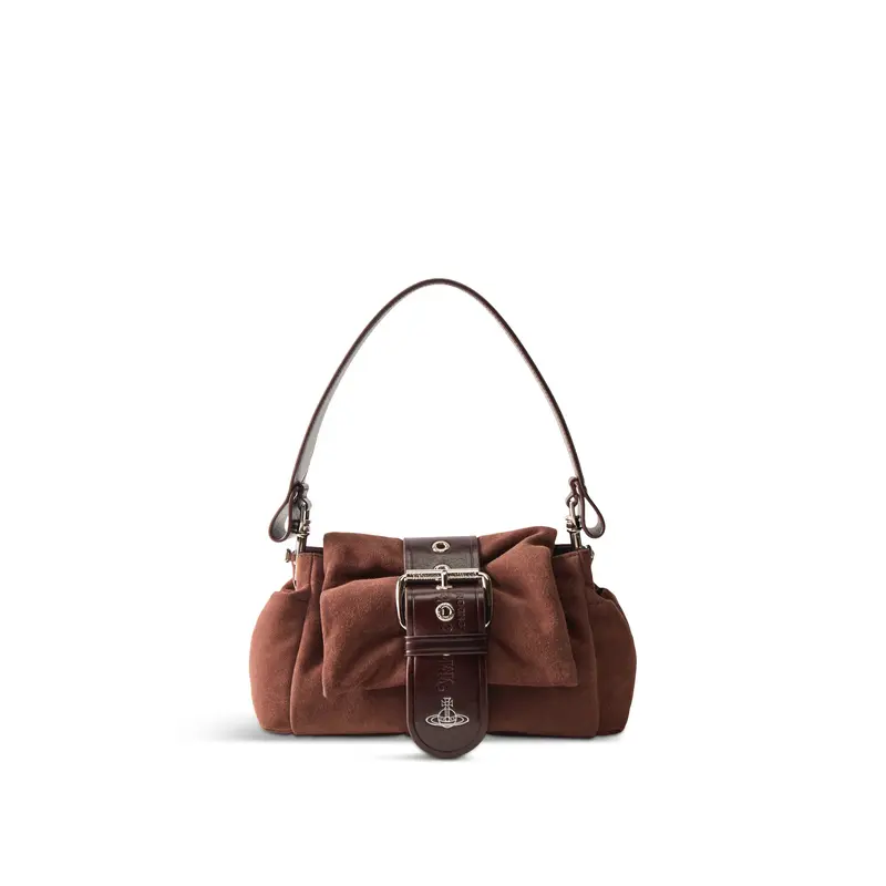 Hazel Suede Treasure Handbag Brown