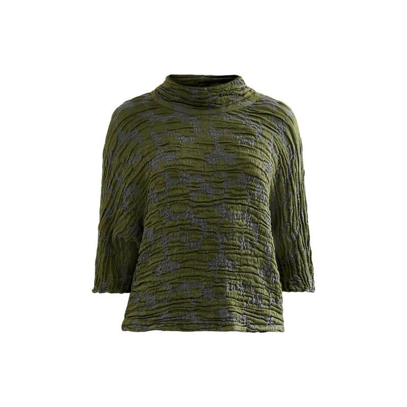 Spot Cowl Neck Top Forest Mist