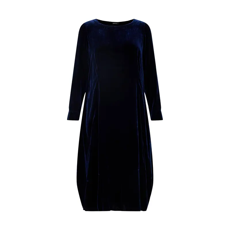 Velvet Long Sleeve Dress Royal Blue
