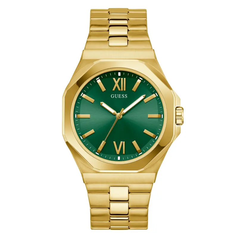Men's Green Dial Gold Tone Bracelet Watch
