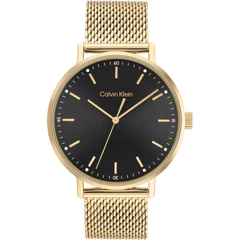 Modern Men's Gold Tone Bracelet Watch