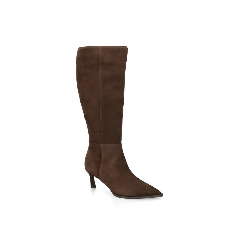 Lucid Knee High Heeled Boots Dark Brown