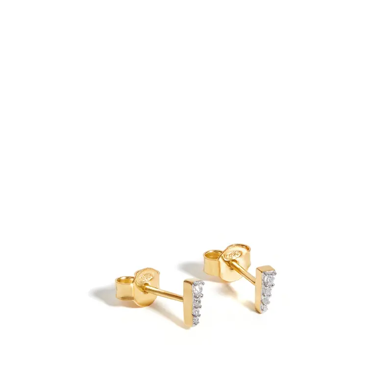 Celestial Pave Spike Stud Earrings Gold