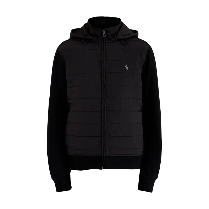 Double Knit Zip Hoodie Black