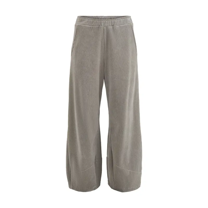 Jumbo Cord Wide Leg Trousers Light Grey