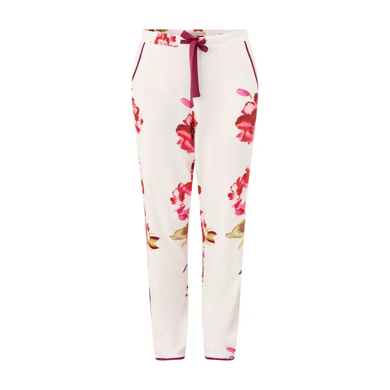 Floral Jersey Pyjama Trousers Oxblood