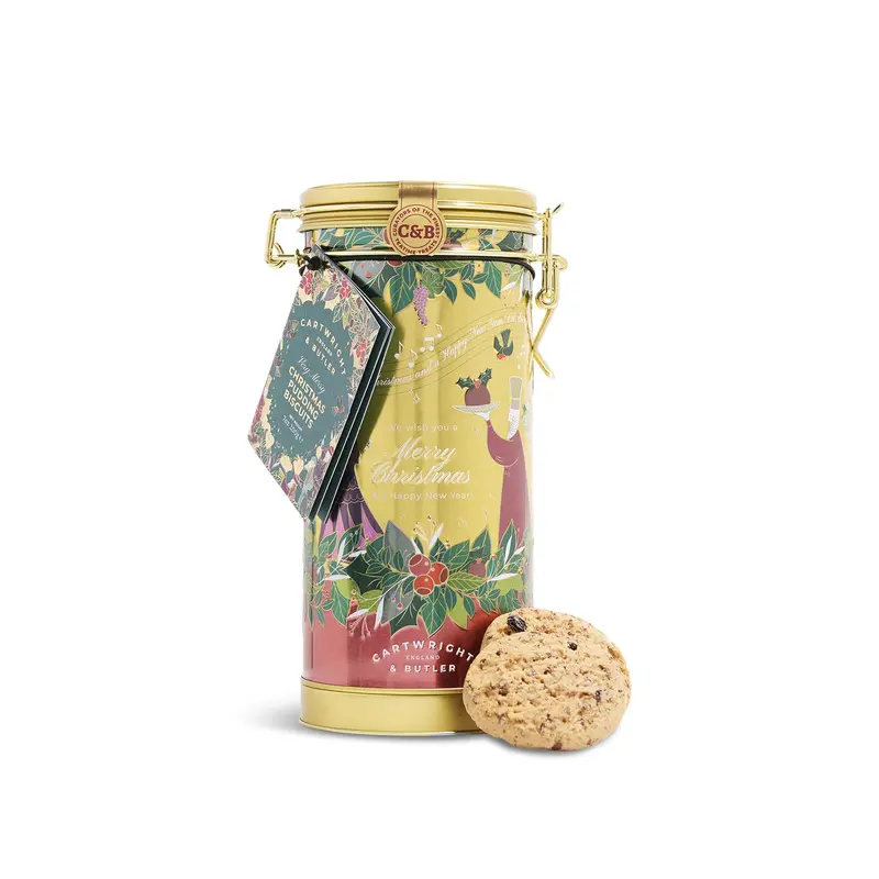 Christmas Pudding Biscuits in Musical Tin 200g