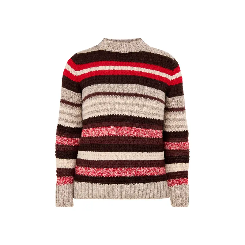 Ilde Stripe Crew Neck Knit Red