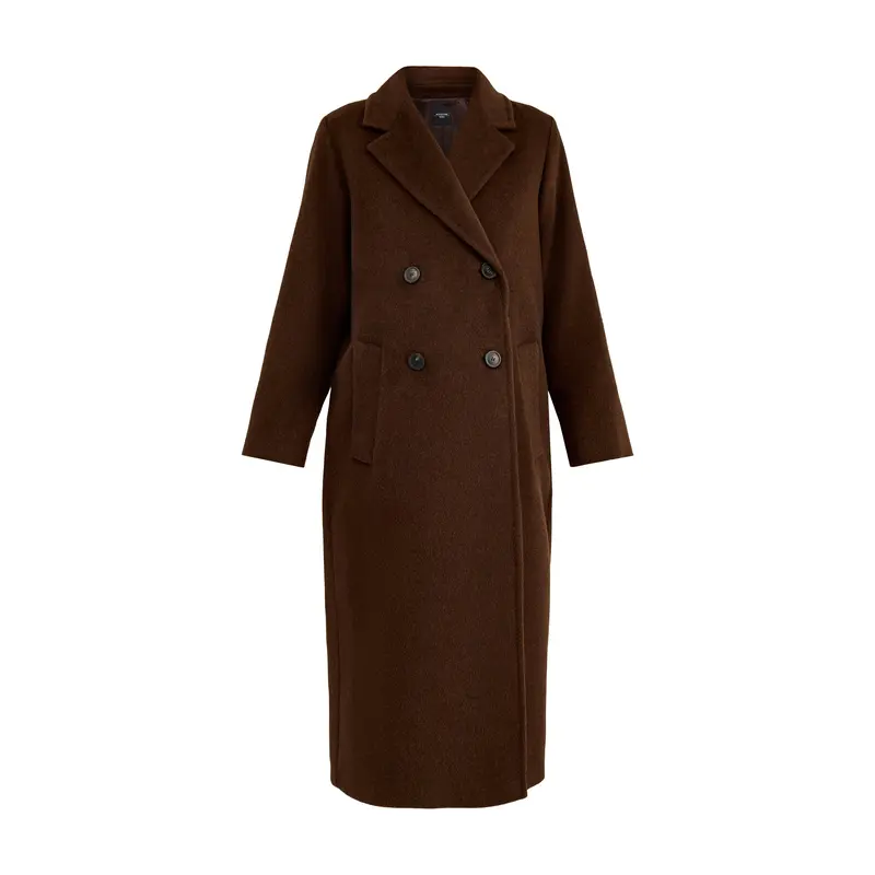 Zufolo Double Breasted Coat Chocolate