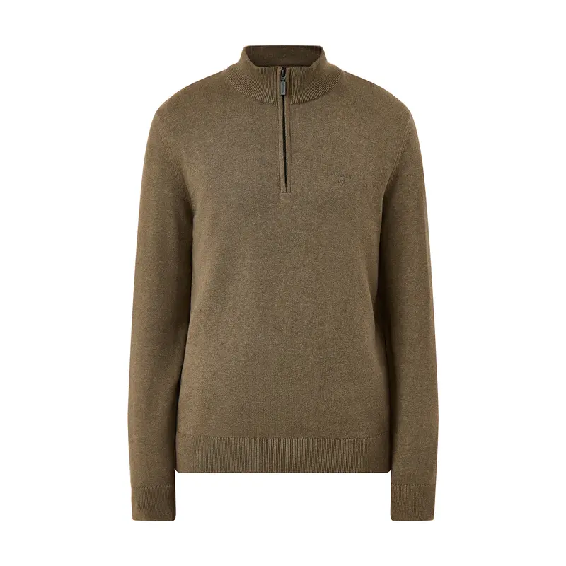 Avoch Half Zip Knitted Jumper Olive