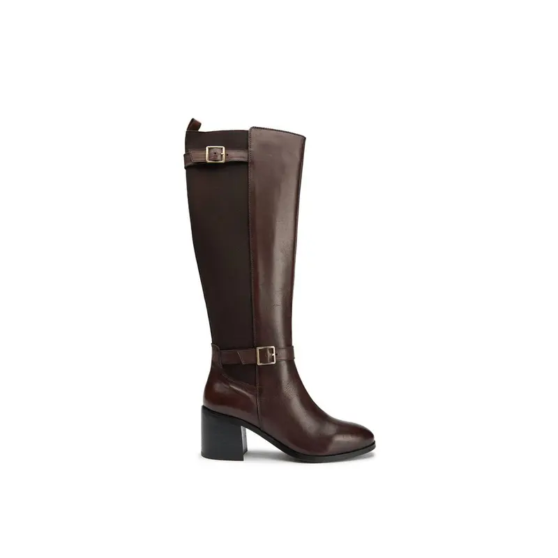 Gotta Elasticated Knee High Boots Brown