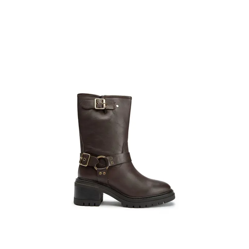 Grunge Biker Boots Brown