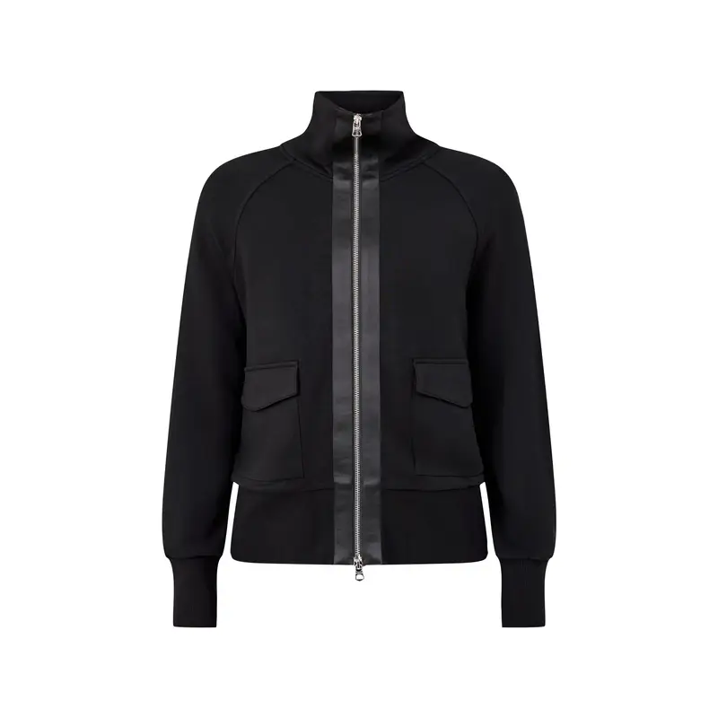 Zip Through High Neck Lounge Sweatshirt Black