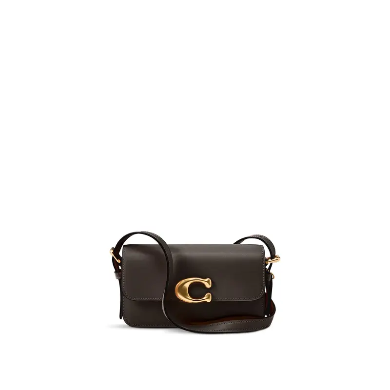 Refined Calf Leather Zoe Shoulder Bag Black