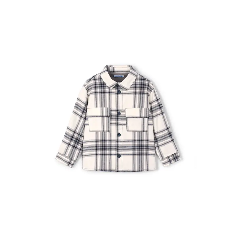 Checked Overshirt Grey Marl