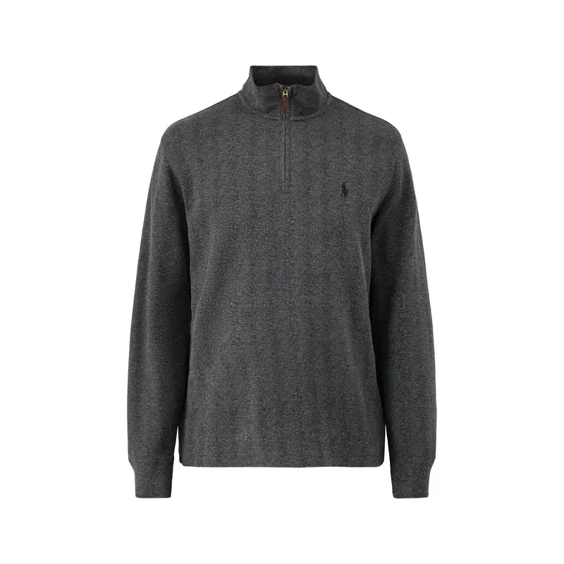 Herringbone Quarter-Zip Sweatshirt Grey