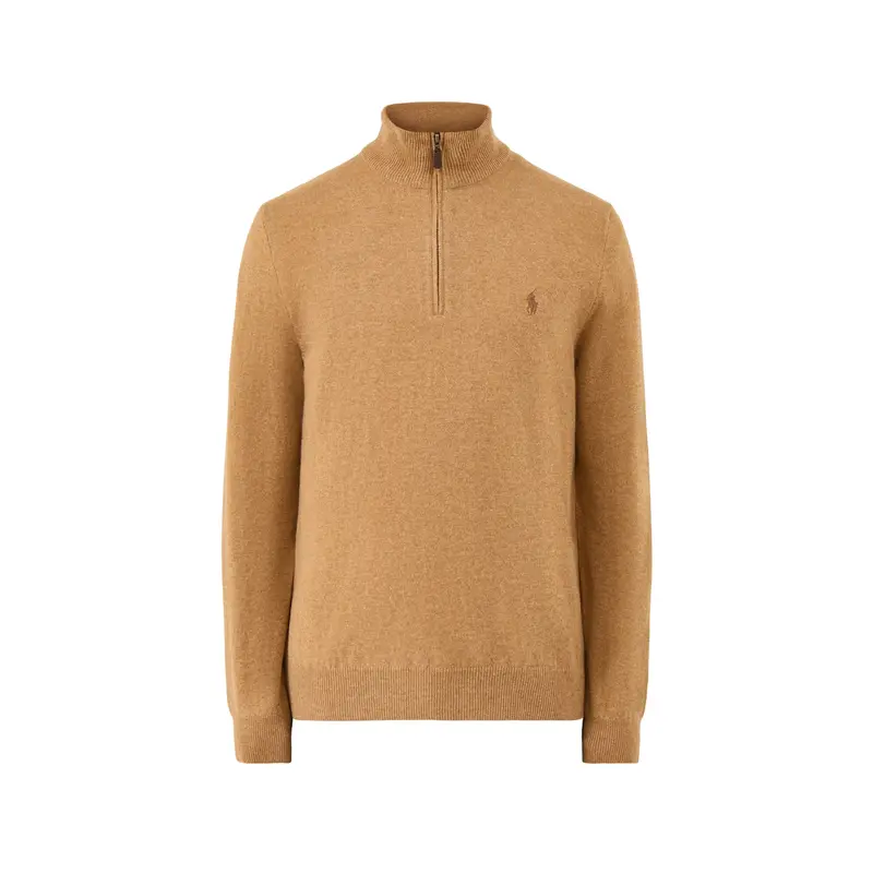 Half-Zip Merino Jumper Latte Brown