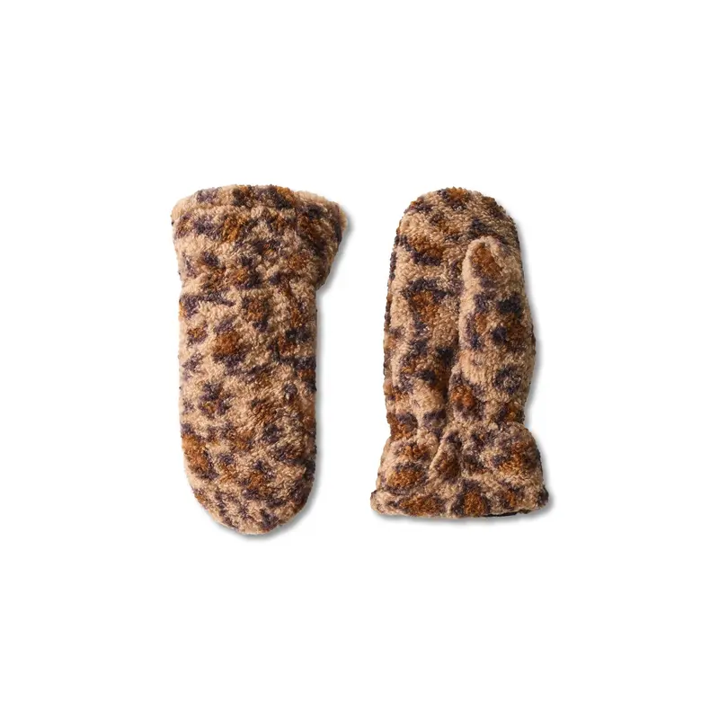 Netty Leopard Mittens Brown