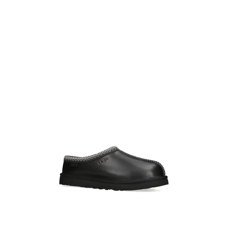Mens Tasman Leather Slippers Black