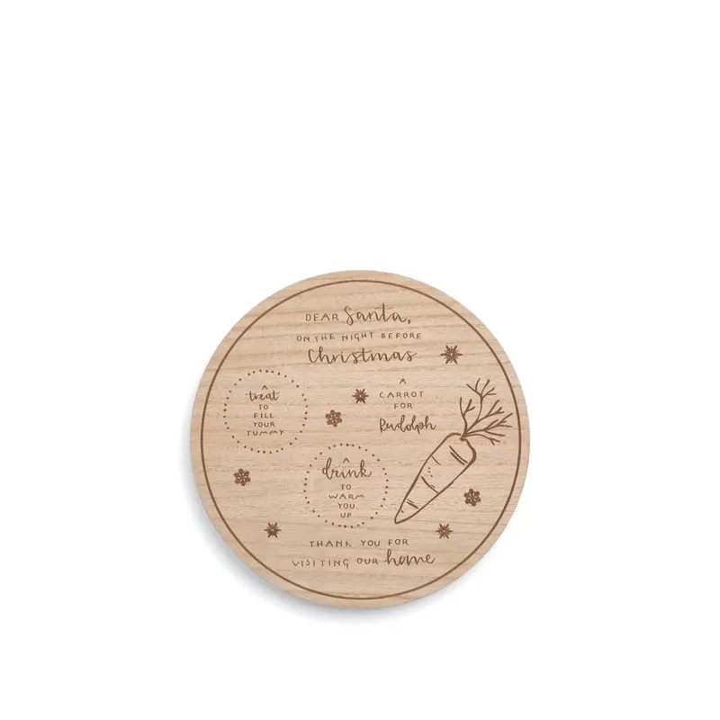 Wooden Christmas Eve Plate Multi