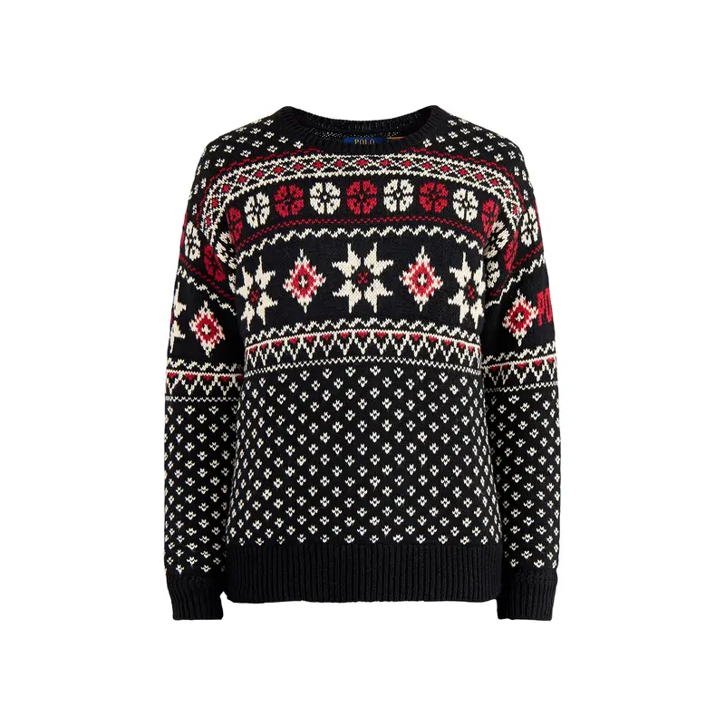 Snowflake Wool Jumper Black