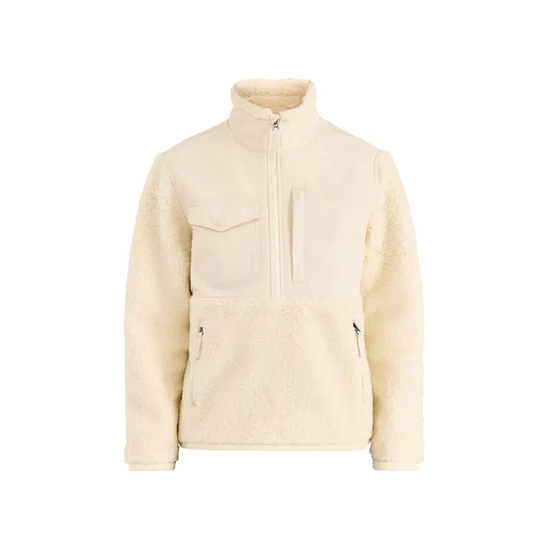 Bonded Fleece Zip Jacket Cream