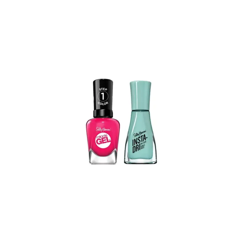 Sally Hansen Miracle Gel x Insta Dri Summer Nail Polish Bundle Duo - Gain Mo-Mint-Um