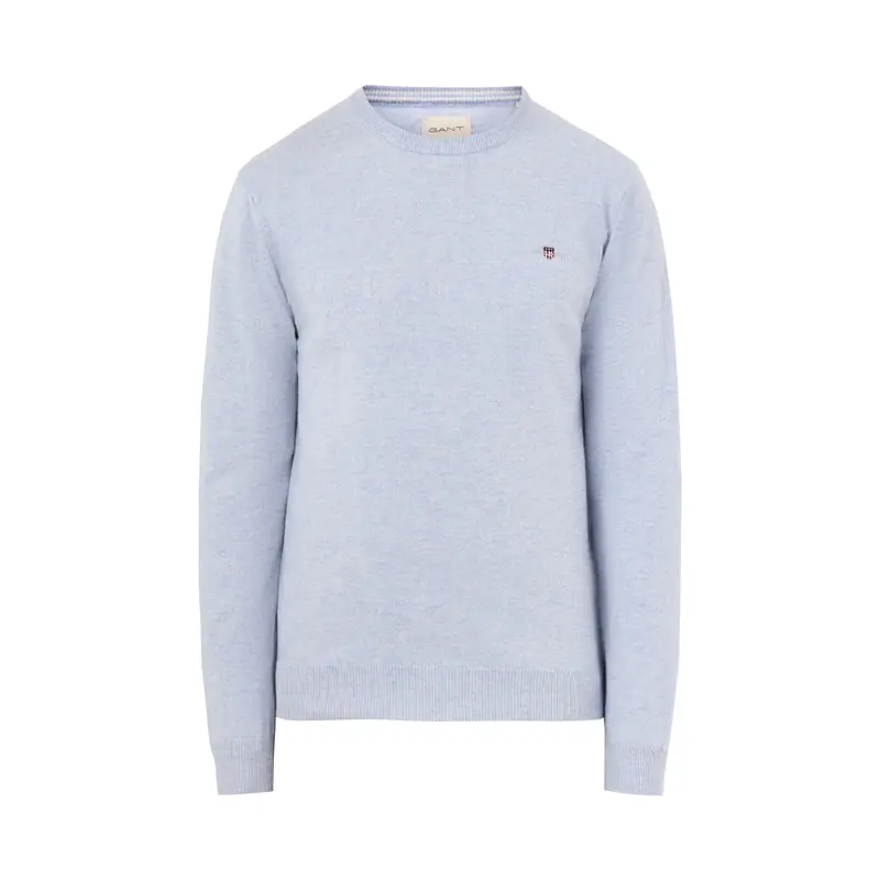 Superfine Lambswool Crew-Neck Jumper Ice Blue Melange