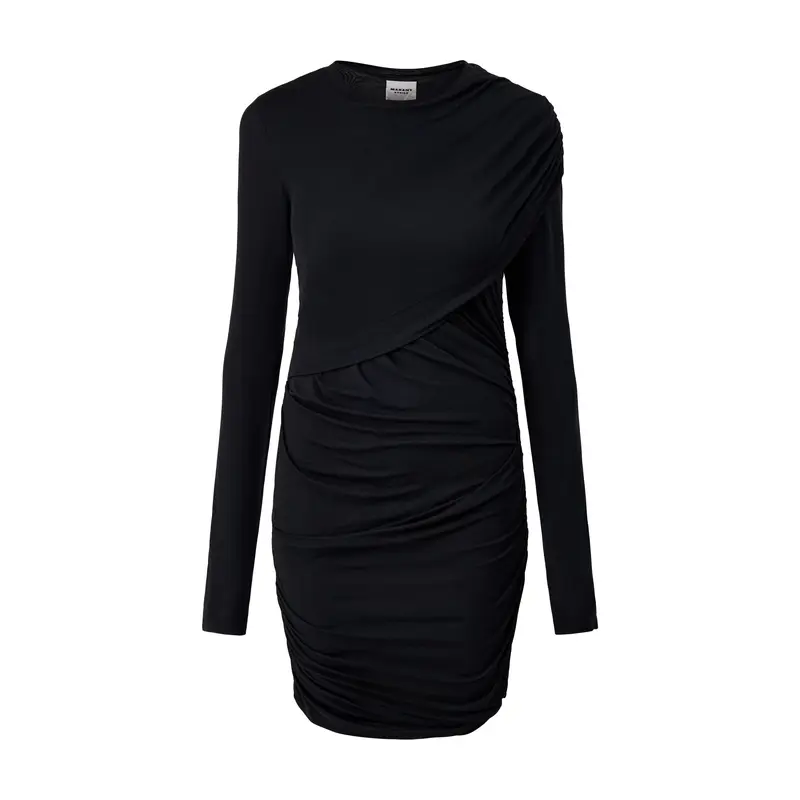 Denise Draped Mini Dress Black