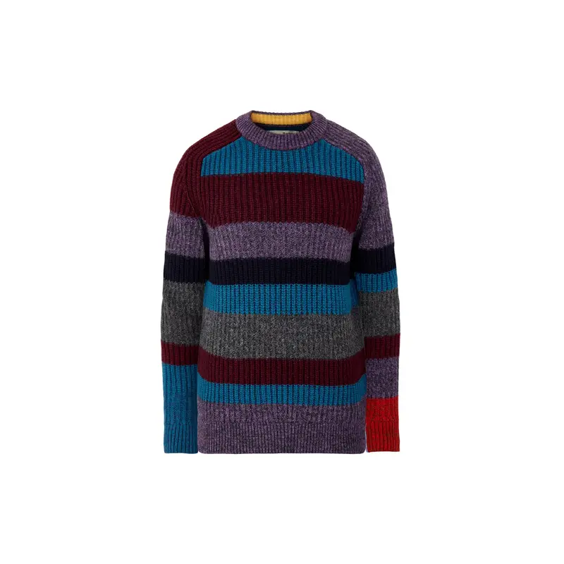 Paul Smith Loves Barbour Multi-Stripe Crew Neck Jumper